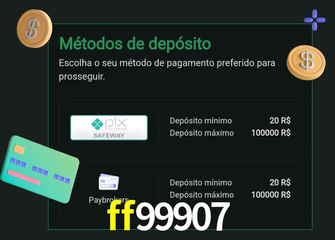 O cassino ff99907 oferece uma grande variedade de métodos de pagamento